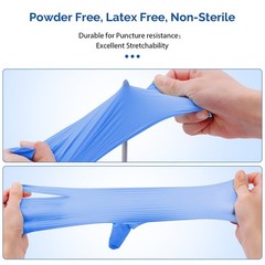 Medical Nitrile Exam Gloves Blue Powder-Free Food-Safe Disposable Glove S/M/L/XL
