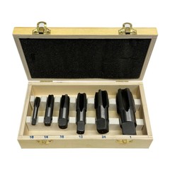 6 Pc Carbon Steel NPT Pipe Tap Set 1/8″,1/4″,3/8″,1/2″,3/4″,1″ Size Threader Set