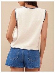 Verdusa Womens Lobster Crochet Tank Tops Sweater Vest Sleeveless Knit Tops