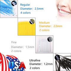 100Pcs Dental Microbrush Disposable Applicators Tips Micro Brush Cleaning 4Size