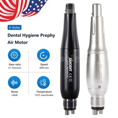 360°Swivel Dental Hygiene Prophy Handpiece Air Motor 2/4Hole 4:1 Nose Cone Color