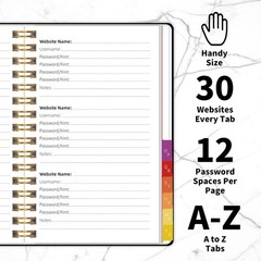 Password Book with Alphabetical Tabs, Password Keeper Book for Seniors, 5.8″ …