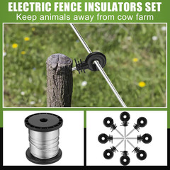2-Mile 5000V 0.1Joule Electric Fence for Preventing Animals Intruding, 50 Black