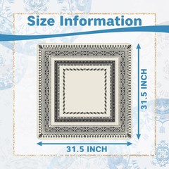 Vintage Black and White Mahjong Mat for Table 31.5 X 31.5 in, Gifts for Mahjo…