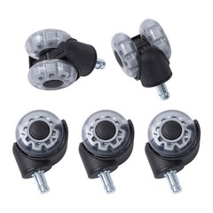 5 Pack Office Chair Wheels Replacement Rubber Chair Casters 360° Swivel 2 Inch