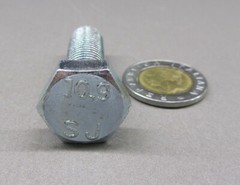Tap Bolt Metric, FT, GR 10.9 Zinc M12 x 1.75 x 40 mm Length, 25 Pcs