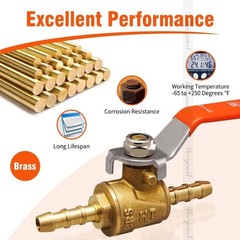 1/4 Inch Fuel Shut Off Valve Mini Brass Barb Ball Valve for Gas Water Air Hose