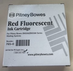 Pitney Bowes Red Fluorescent Ink Cartridge 765-0 For DM200,DM300 Series Systems