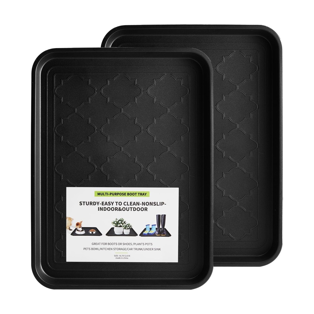 Boot Tray 2 Packs All Seasons Multi-Purpose, Waterproof Boot Trays for Entryw…