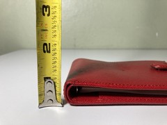 Filofax Portobello M2 Red Italian Leather 3 Ring Organizer Wallet Planner