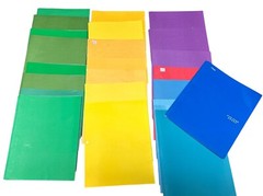 Duo-Tang Panel and Border Front Report Covers, Multi-colors Lot Of 24 NEW