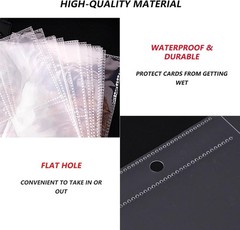 50 Pack 400 Pockets 2.5×3.5 Trading Card SleevesA5 Binder 4 Pocket Card Sleev…