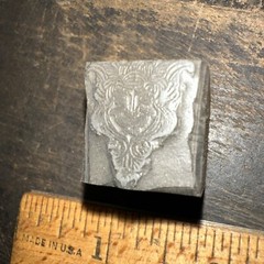 Print Block ( Smiling Face, Tribal Scene ) Lead Block