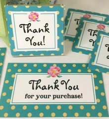 Small Business Thank You for Your Purchase Cards, Thank You Stickers Sets