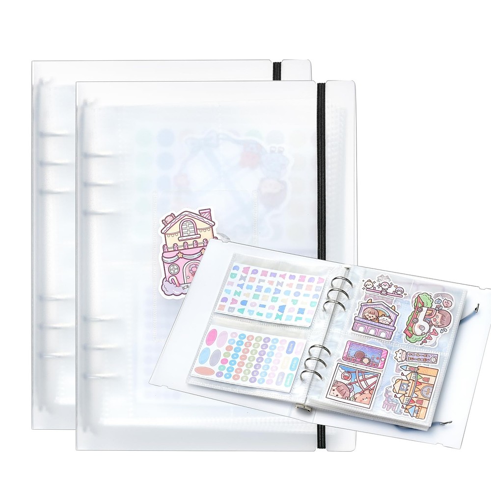 2pcs A5 Sticker Collecting Album,Sticker Organization Storage Book Binder for…