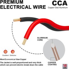 40FT Red & Black LED Extension Wire – Ideal for Home & Commercial Use
