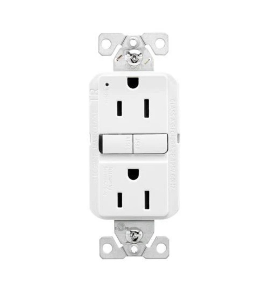 Eaton TRGF15W Slim Tamper-Resistant GFCI Receptacle 15A 125V, White (3-Pack)