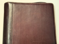 Franklin Covey Leather Zip Planner Binder 7-Ring Organizer 8×10 Brown Burgundy