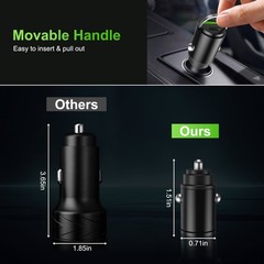 100W Super Fast Car Charger USB PD 2-in1 Cigarette Lighter Adapter For Car