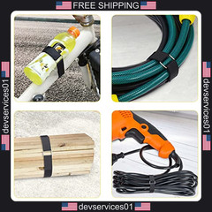 50 Pack Reusable Nylon Cable Straps with Metal Buckles for Organization