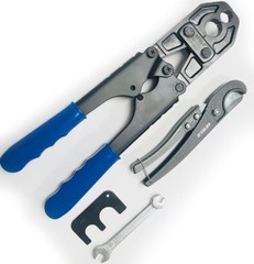 EFIELD PEX Pipe 1/2″ & 3/4 COMBO Crimp Tool for Copper Rings with Free Cutter