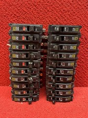 Lot of 20 Square D QO120 Circuit Breakers 20Amp 1 Pole 120/240VAC 10ka Good Cond
