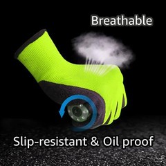 EvridWear 12 Pairs Pack Crinkle Latex Rubber Coated Work Gloves