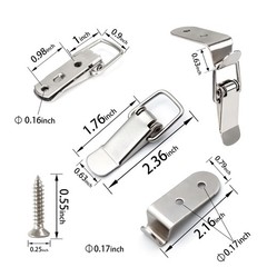 8 Pcs Stainless Steel 90 Degree Spring Toggle Lock with Clasp Buckle Latch