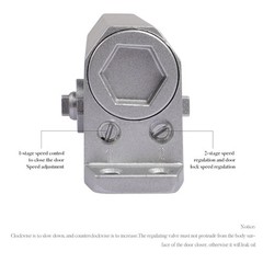2Pack 65-85 KG Commercial Door Closer Silver Aluminium Alloy Heavy Duty 187lbs ;