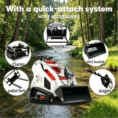 13.5HP Mini Track Skid Steer Loader, 2-Cylinder Gas Engine, USA Free Shipping
