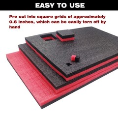 3 PCS Pick Pluck Foam Sheets 16x12x1 Inch PreCubed Polyethylene Tool Box