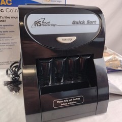 Royal Sovereign QS-1AC Quick Sort Electric Coin Sorter Machine Black