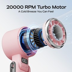 Portable Handheld Fan With Ice Cooling – 5 Gear High Speed Personal Turbo Fan