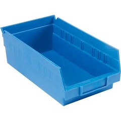 Plastic Nesting Storage Shelf Bin 6-5/8″W x 11-5/8″L x 4″H Blue – Pkg Qty 12