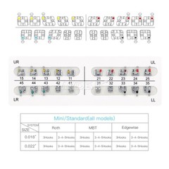 10Packs AZDENT Dental Orthodontic Brackets Braces Metal Mini MBT 022 3-4-5 Hooks