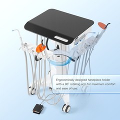 Portable Dental Delivery Unit Cart System /40L Silent Oil-Free Air Compressor
