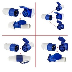 16A32A 3Pin Industrial Plug Socket IP44 Waterproof Electrical Connector 220-240V