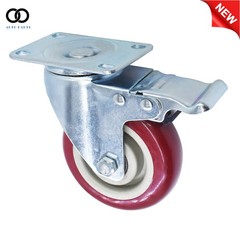 4Pcs 4 Inches Caster Wheels Locking Casters with Brake Swivel Plate Castors