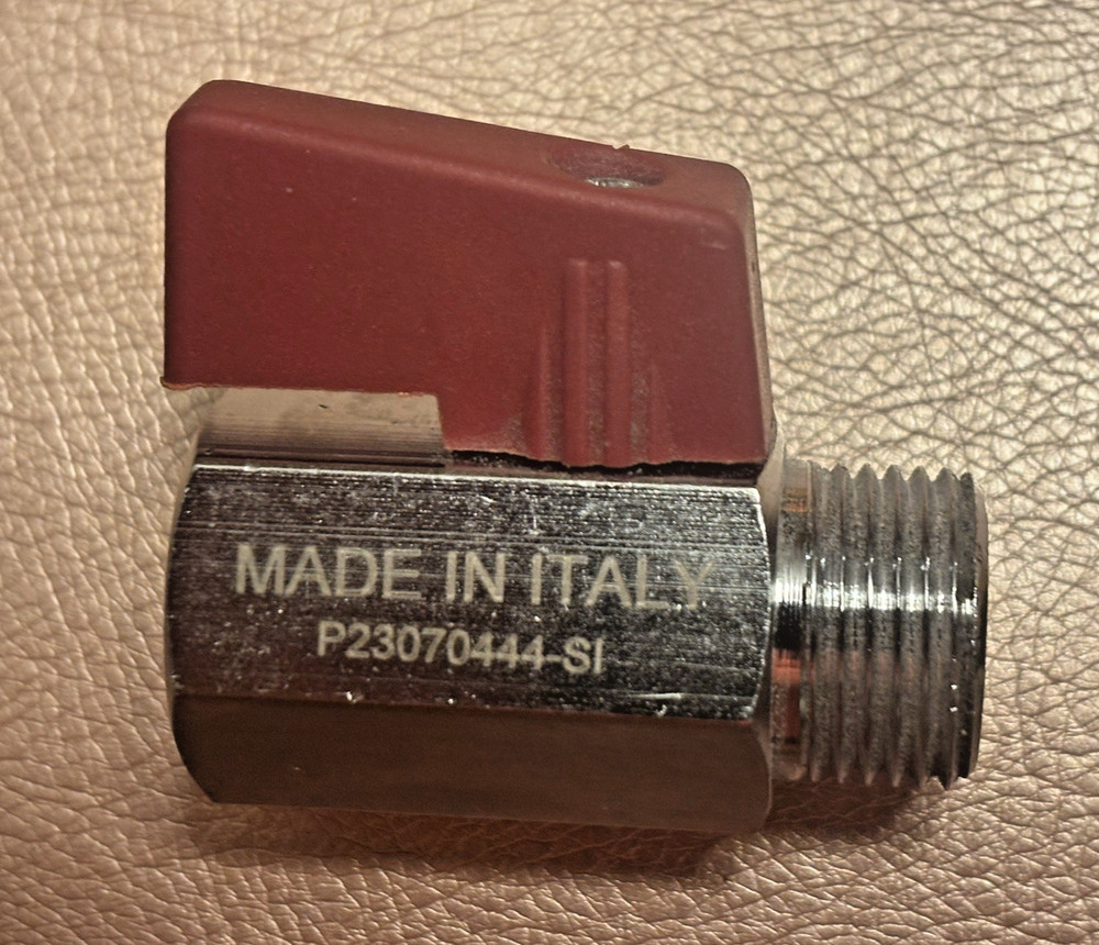 3/8 NPT Mini Ball Valve, 1 Pack NPT Female to Male Shut-Off Valve, RED