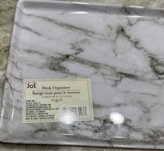 Jot Corner Office Melamine Style Marble Gray Desk Organizer 12.5x7Inches