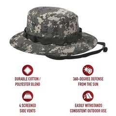 Urban Digital Camo Boonie Hat Sun Defense Outdoor Tactical with Ventilation