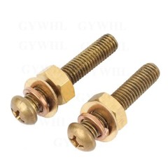Brass Phillips Pan Head Machine Screws Bolts + Washer + Nuts + Spring Washer Set
