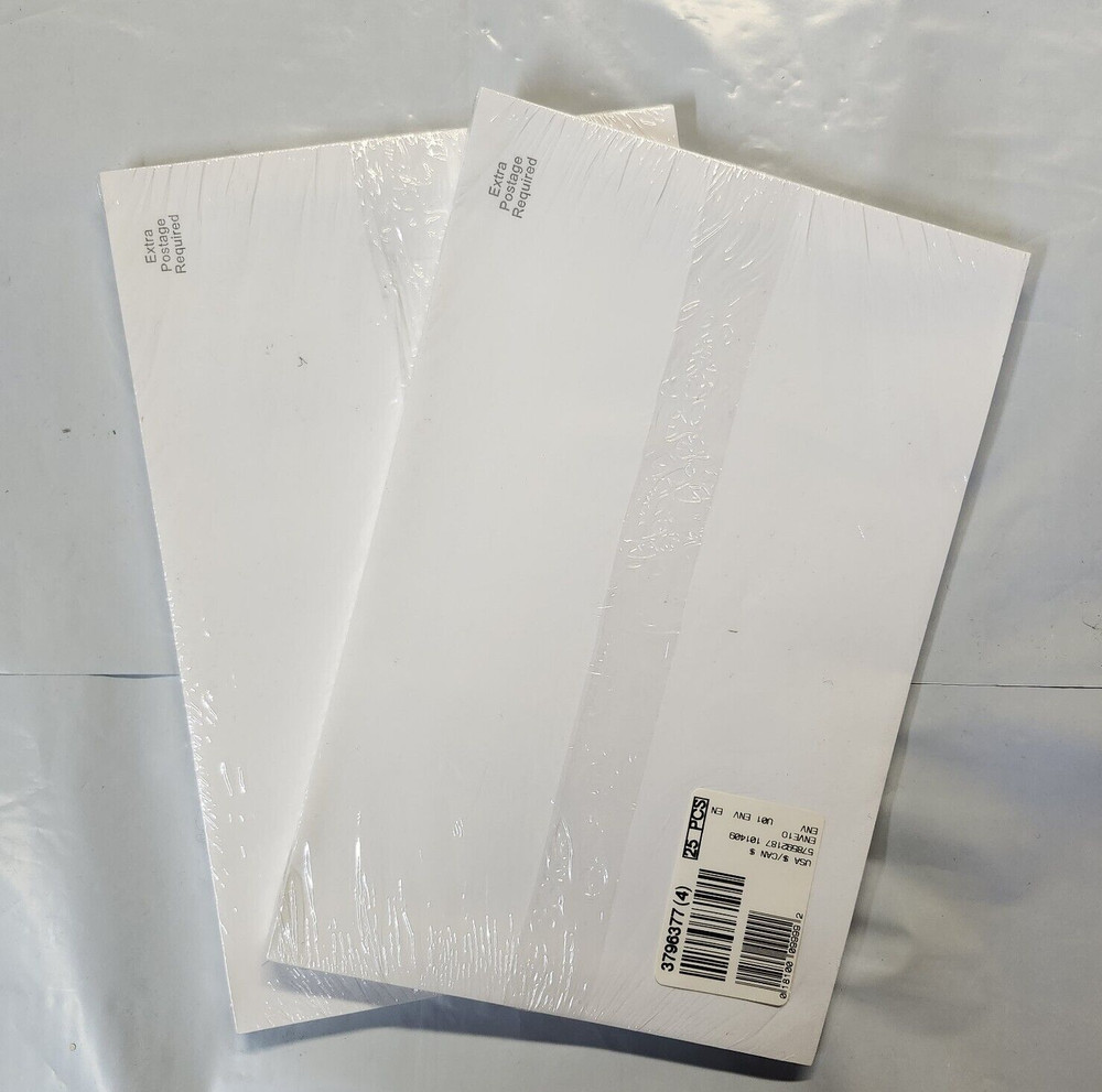 Lot of 50 Blank ENVELOPES for Mailing – White 10.5″ X 7″ NEW/SEALED