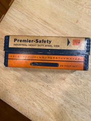 27 Piece Set PREMIER SAFETY HD INDUSTRIAL STEEL DIES. A thru Z + &. 1/16”.