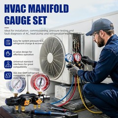 49974 A2L 4-Valve HVAC Manifold Gauge Set R-454B R-32 R-410A 80mm