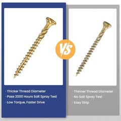 x 4 in Multi-Purpose Wood Deck Screw for Interior and Exterior,Bugle Head,Gol…