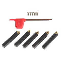 5Pcs 3/8″ Indexable Carbide Insert Turning Tooling Bit Holder Set For Lathe