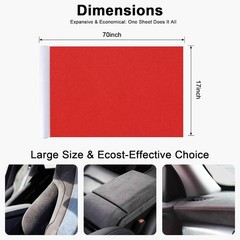Premium Red Suede Fabric Wrap – 17×70 inch Suede Wrap for Car Interior – Self-Ad