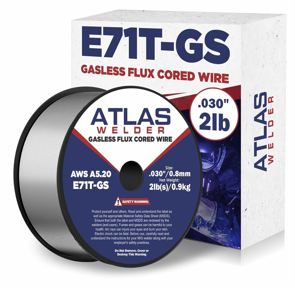 ATLASWELDER Flux Core Welding Wire, E71T-GS .030 Inch 2LB, Gasless Mild Steel
