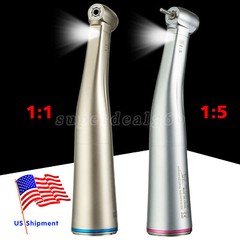 1-5*Dental 1:1 /1:5 LED Fiber Optic Contra Angle Handpiece Fit Electric Motor dr